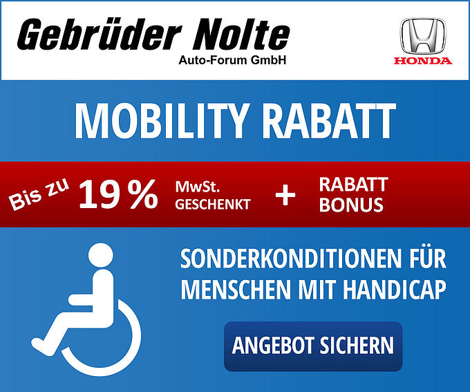 Honda Neuwagenkauf mit Behindertenrabatt | Mobilityrabatt Honda Neuwagenkauf mit Behindertenrabatt | Mobilityrabatt